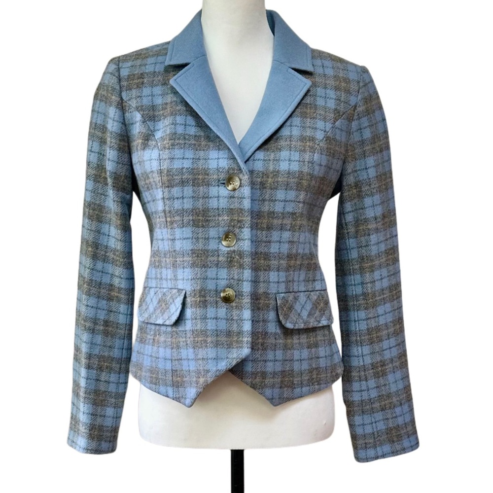 Pendleton Blue and Gray Plaid Blazer - image 1